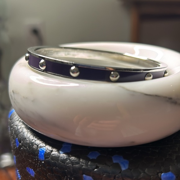 Coach Silver Tone and Purple Enamel Bangel - Picture 7 of 12